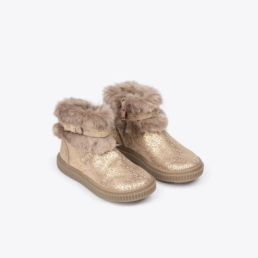 Furry Friends Boot - Gold