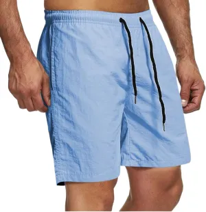 Men's Swim Trunks Quick Dry Beach Shorts with Zipper Pockets and Mesh Lining