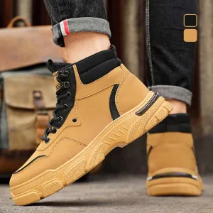 Mens Trendy Breathable Non-Slip Faux Leather Boots