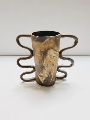 WAVES VASE - BROWN MARBLE